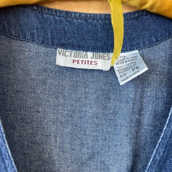 90s plaid and denim dress - Picture 3 of 4